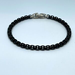 David Yurman Black And Silver-Tone Box Chain Bracelet